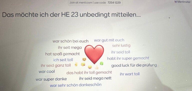 Reflexionen zur Veranstaltung zusammengefasst auf einem Blatt.