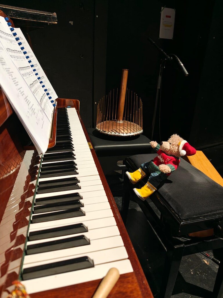 Unser Bär am Klavier.