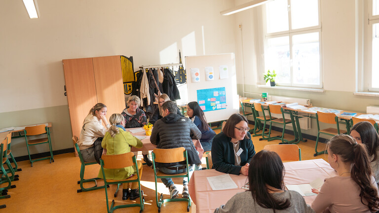 Beratungsgespräche in der Fachoberschule.