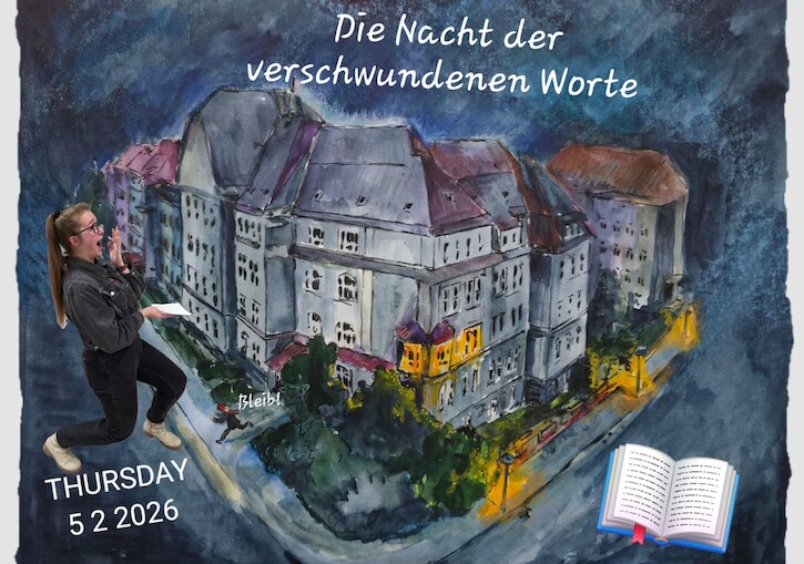 DAs Plakat Nacht der verschwundenen Worte.