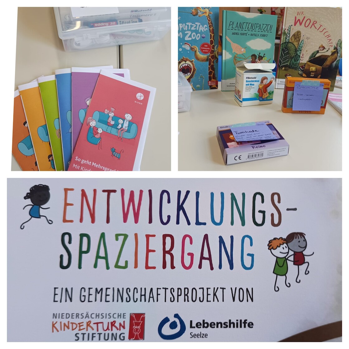Prospekte und Materialienen zum Thema Entwicklungsspaziergang.
