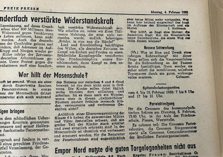 Alter Freie Presse Artikel