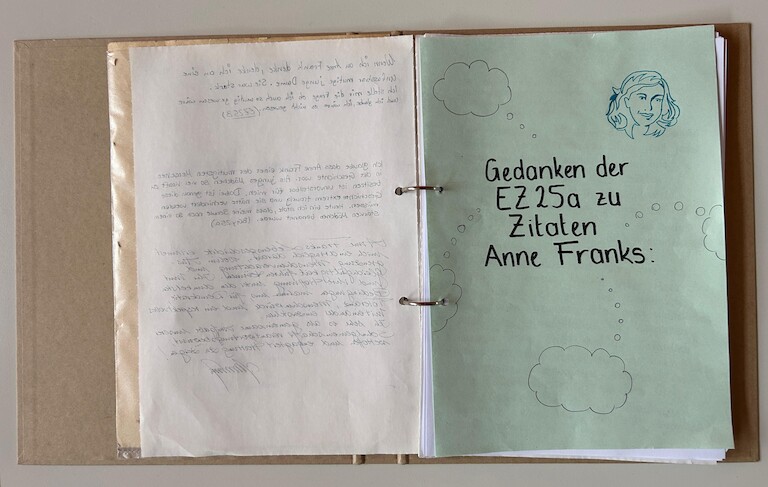 Im Buch: Gedanken der EZ25a zu den Anne Frank Zitaten
